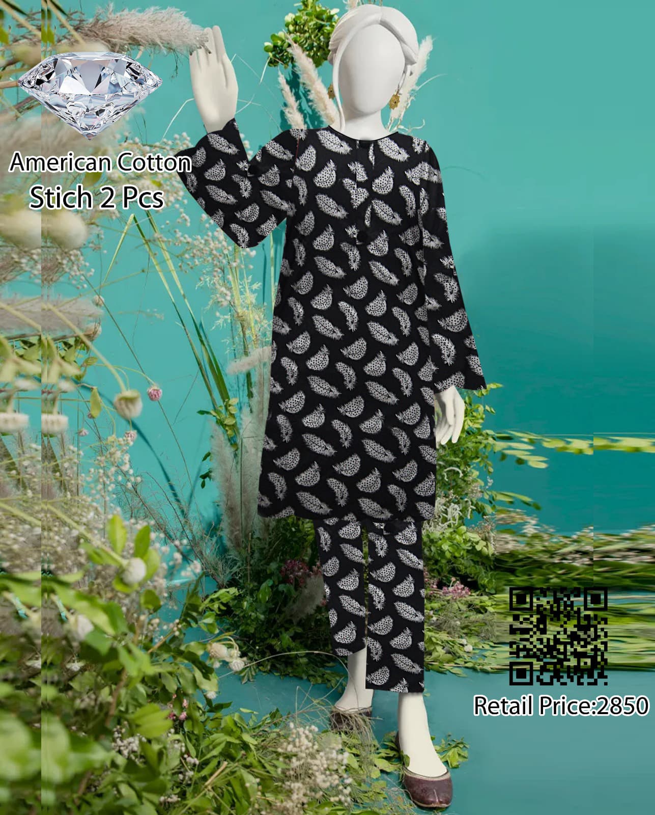 DIAMOND COTTON STITCHED 2PC