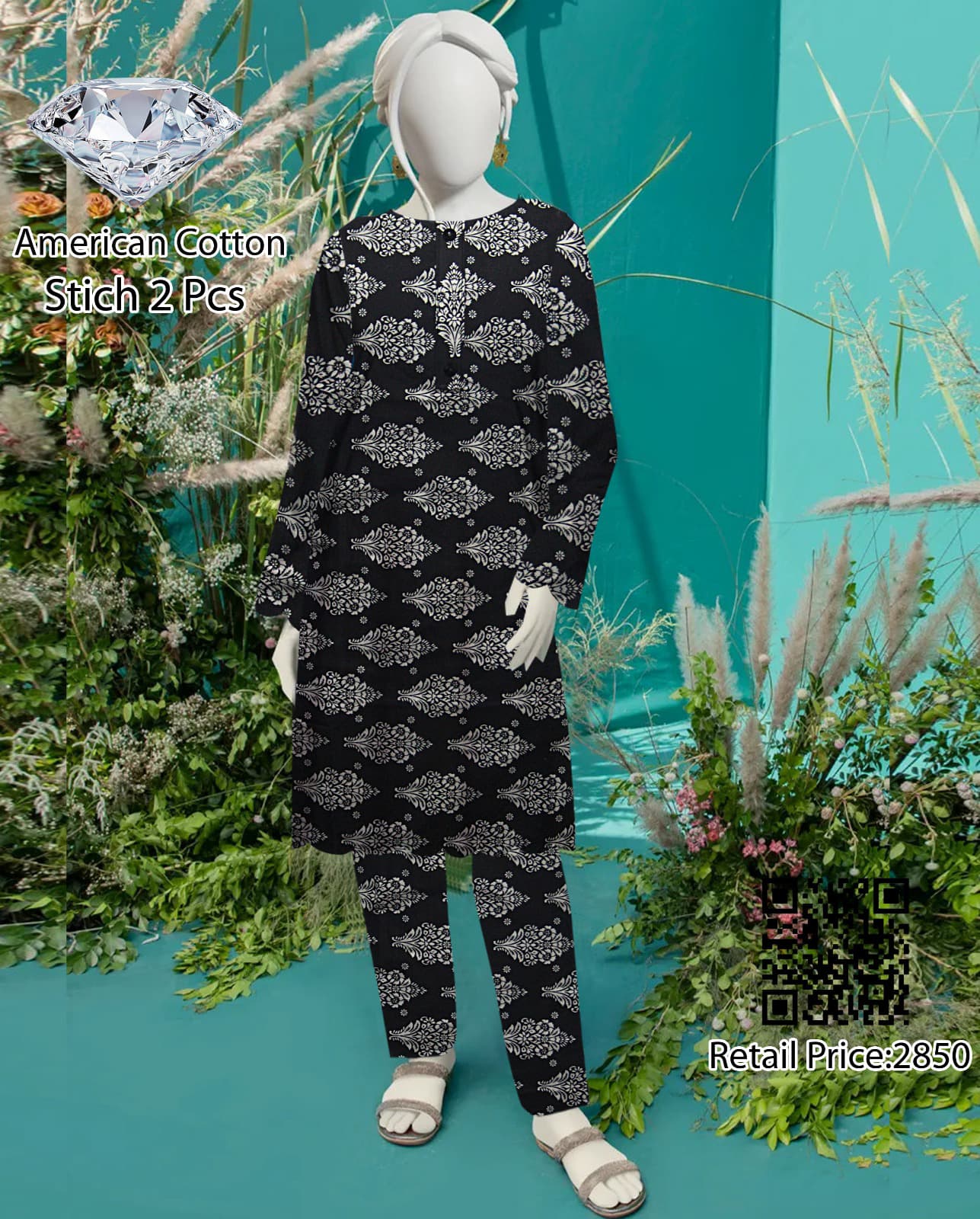 DIAMOND COTTON STITCHED 2PC