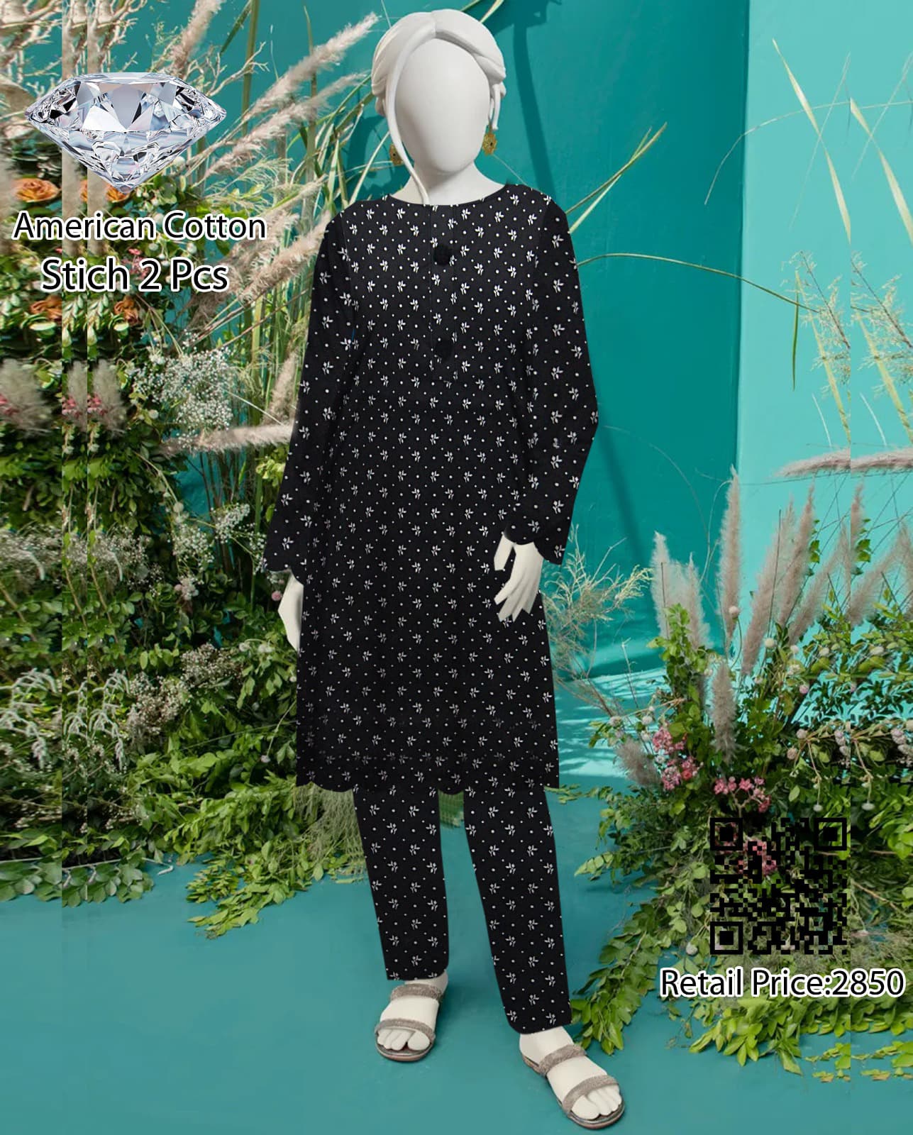 DIAMOND COTTON STITCHED  2PC