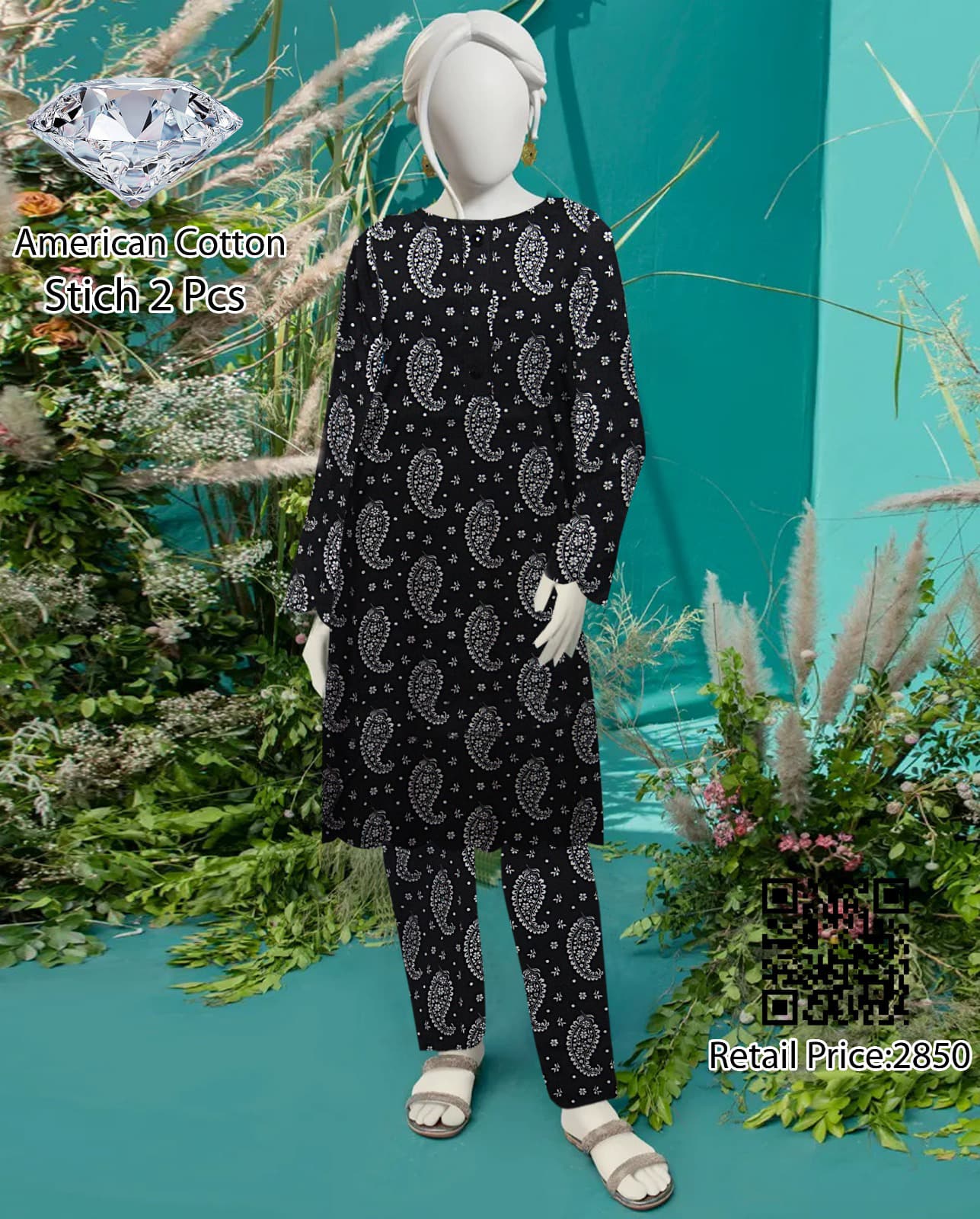 DIAMOND COTTON STITCHED  2PC