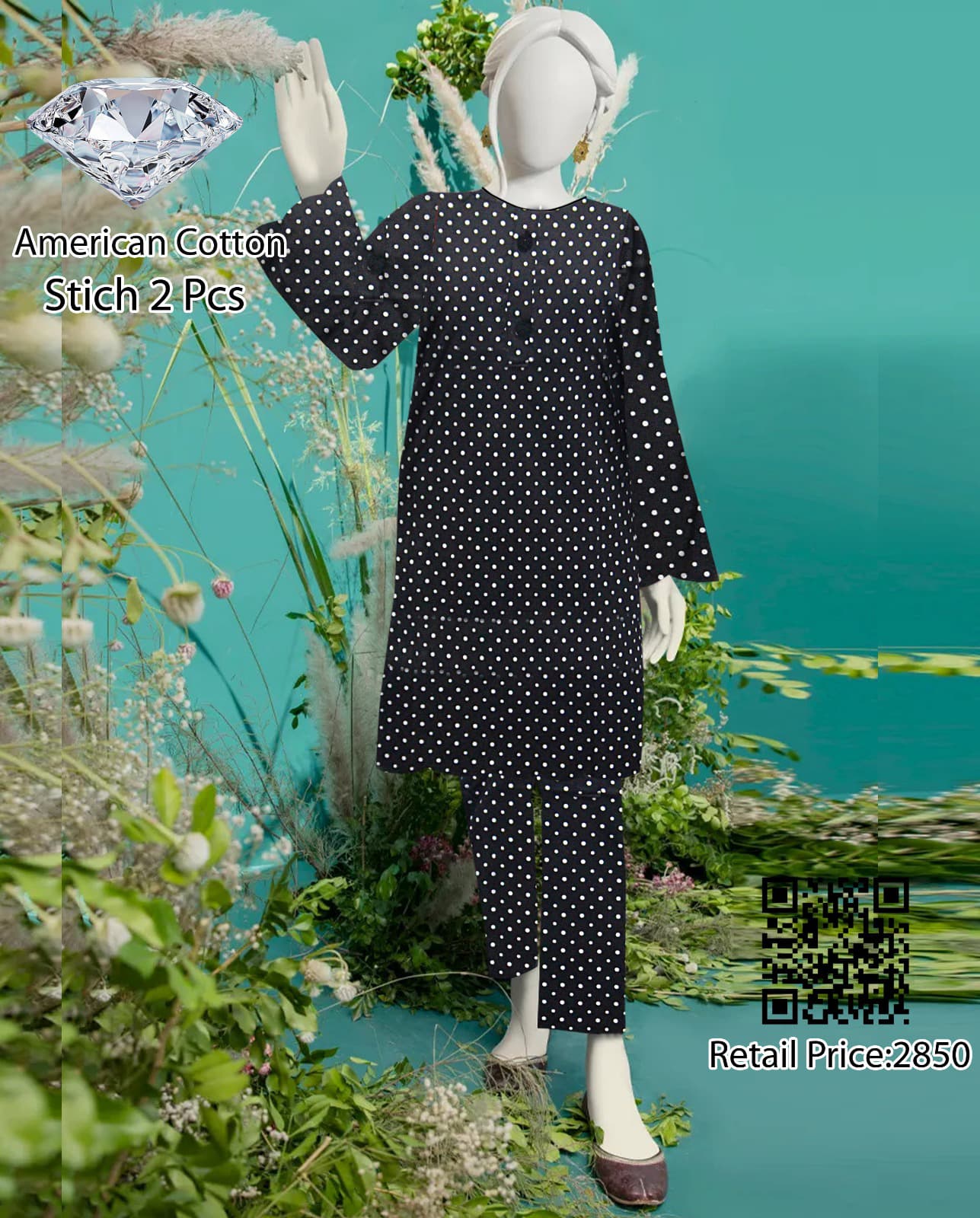 DIAMOND COTTON STITCHED 2PC